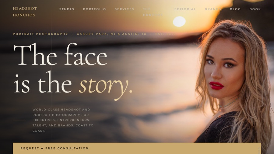 Headshot Honchos portrait studio website homepage